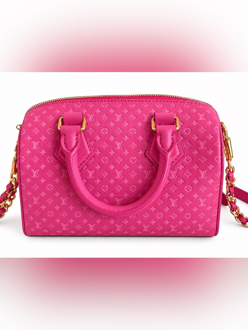 Louis Vuitton Vibrant Hot Pink Nanogram Speedy Bandoulière 20